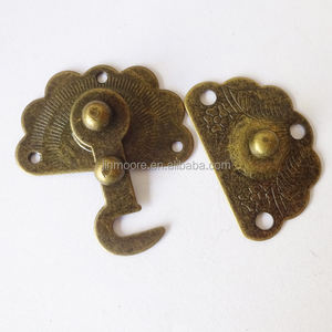 金属製ファンシーアンティーク真鍮ハスプスイングラッチ付きキャッチロック木製ギフト用ジュエリーボックス - Product Image 3