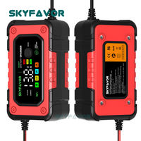 Chargeur de batterie intelligent 12V 6A pour batteries de voiture, moto, camion et bateau, avec interrupteur tactile, pour batteries au plomb-acide 12 volts