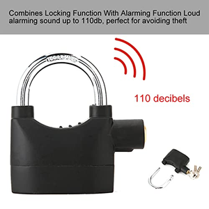 Candado de Alarma de Alta Resistencia con Logotipo Personalizado de 110db, Candado de Combinación Antirrobo con Llave Larga y Corta - Product Image 5