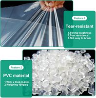 Bâche en polyester laminé PVC transparent 610 g/m², imperméable et résistante aux UV, pour couvertures extérieures, tentes et serres