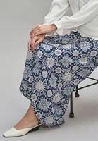 Set Baju Kurung Muslimah Dua Potong, Blus Berlubang, Rok Cetak Batik, Lengan Panjang, Pakaian Islami Elegan, Suplai Grosir