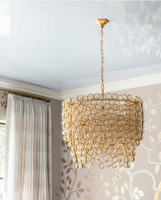 Lustre en cristal K9 décoratif LED pour table à manger, design américain personnalisé XZ, luxe, en laiton, pour hôtel