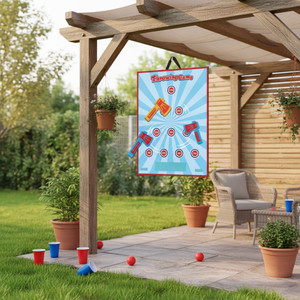 เกมโยน 2 in 1 สำหรับเล่นในสวนหลั<span class=keywords><strong>ง</strong></span>บ้าน ปิ<span class=keywords><strong>ง</strong></span>ปอ<span class=keywords><strong>ง</strong></span> ขวาน กระดานกระดาษ และเกมติดผนั<span class=keywords><strong>ง</strong></span>สำหรับเด็กอายุ 3 ปีขึ้นไป สีฟ้า สำหรับเล่นกลางแจ้ง - Product Image 3