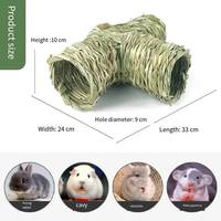 Nouveau tunnel artisanal en paille pour lapins, chinchillas, hamsters, cochons d'Inde, hérissons – Maison d'évasion et jouet de passage