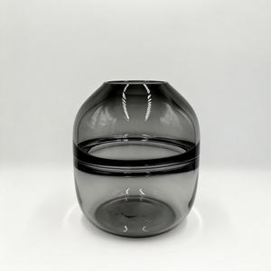 Jarrón de cristal de vidrio sódico pulido, estilo nórdico, artístico, hecho a mano, con diseño de dibujo, efecto de ceniza ahumada y viento frío, para decoración suave en sala de exhibición. - Product Image 6