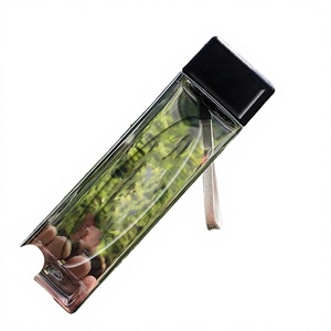 Botella Portátil Transparente de Plástico Esmerilado Cuadrada con Logotipo Personalizado para Beber Directamente, para Jugo de Frutas, Deportes al Aire Libre, Viajes, Campamento - Product Image 2