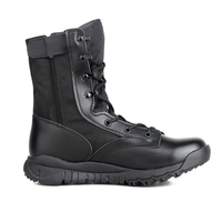 Bottes tactiques noires mi-mollet pour l'entraînement CQB avec fermeture éclair
