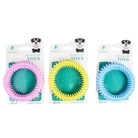 Jouet à mâcher pour chien en TPR couleur macaron, anneau à picots, nettoyage des dents, résistant à l'usure, jouet interactif pour animaux de compagnie pour l'intérieur et l'extérieur