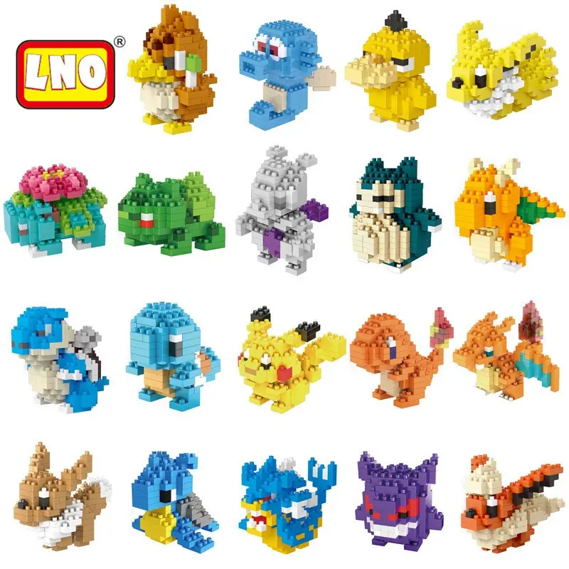 144 Stuks 7.5Cm Nano Blokken Actie Juguetes Pokemoned Minion Serie Doos Sembo Bakstenen Educatieve Bouwstenen Diy Speelgoed Voor Kinderen