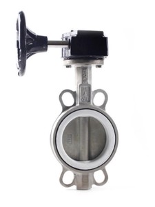 D371F-16P Worm Gear thép không gỉ Wafer bướm van <span class=keywords><strong>cf8</strong></span> cf8m PTFE ghế PN16 ASTM tiêu chuẩn - Product Image 5