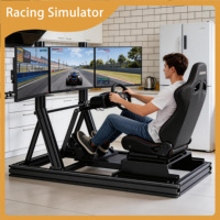 Support de simulateur de course robuste en aluminium personnalisé avec support triple moniteur pour PC/PS4/PS5/Xbox Gaming, découpe et soudure