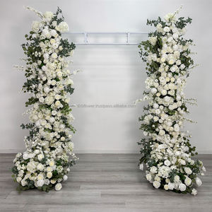 Arche de fleurs artificielles populaires en forme de corne avec roses en soie pour arrière-plan photographique, mariage et événements scolaires - Product Image 1