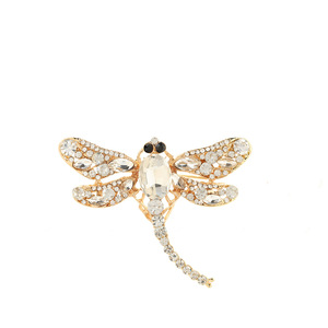 Broche de aleación de libélula con incrustaciones de cristal para ropa formal de mujer, joyería de regalo - Product Image 5