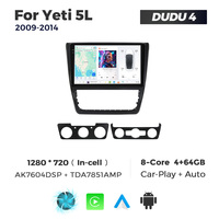 DUDUAUTO Autoradio Car-play Écran tactile pour voiture Radio Android 1 Din Car-play pour Skoda Yeti 5L 2009-2014