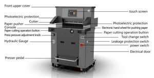 Coupe-papier hydraulique FRONT H520TV7, taille de coupe 520 mm, épaisseur 80 mm, électrique, écran tactile 7 pouces, table en acier inoxydable - Product Image 6