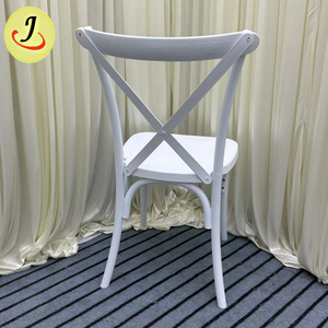 Muebles de alquiler, gran oferta, silla con respaldo cruzado de plástico blanco barato, silla de comedor para fiesta de boda - Product Image 4