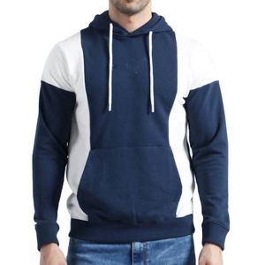 Sudaderas con capucha de manga larga con logotipo personalizado para hombre, estilo cómodo y nuevo para invierno, Color azul y blanco - Product Image 1