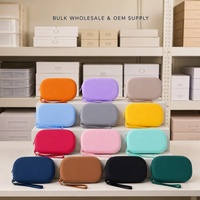 Pochette cosmétique en silicone avec fermeture éclair, organiseur de maquillage portable, étui de rangement de voyage, pochette étanche, vente en gros OEM ODM directe