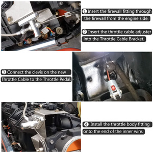 สายเคเบิลควบคุมคันเร่ง Poyracing แบบถักด้วยเหล็กกล้าไร้สนิม 36 เส้น สำหรับเครื่องยนต์ Ls1 สายควบคุมยานยนต์ - Product Image 3
