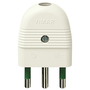 Conector Eléctrico Vimar 2P+T 16A Axial Blanco 250V - Product Image 1
