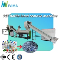 Ligne de lavage des bouteilles en PET usagées IVIMV / Ligne de recyclage du plastique / Machine à retirer les étiquettes des bouteilles en PET / Machine à broyer le plastique