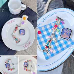 Nuevo diseño de moda para chicas playa estrella de mar y campana <span class=keywords><strong>Katy</strong></span> pulsera correa para Apple Watch 10 42mm 46mm (WB1061T) - Product Image 5