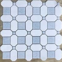 Mosaïque en pierre naturelle bleue en forme de cœur, épaisseur 10 mm, polie, design moderne, carreaux muraux et de sol pour villa