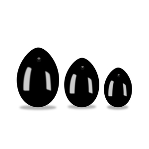 Huevos de jade yoni negros, set de huevos de obsidiana yoni con cuerda y caja de regalo - Product Image 2