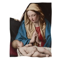 2024 personnalisé doux flanelle couverture polaire flanelle décor à la maison vierge marie impression sur demande mexique gros couvertures pour l'hiver