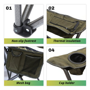 600D Oxford Cloth Folding Camping <b>Chair</b> With Padded Cushion Comfortable Portable Outdoor <b>Chair</b> Heavy Duty Support - Product Image 4