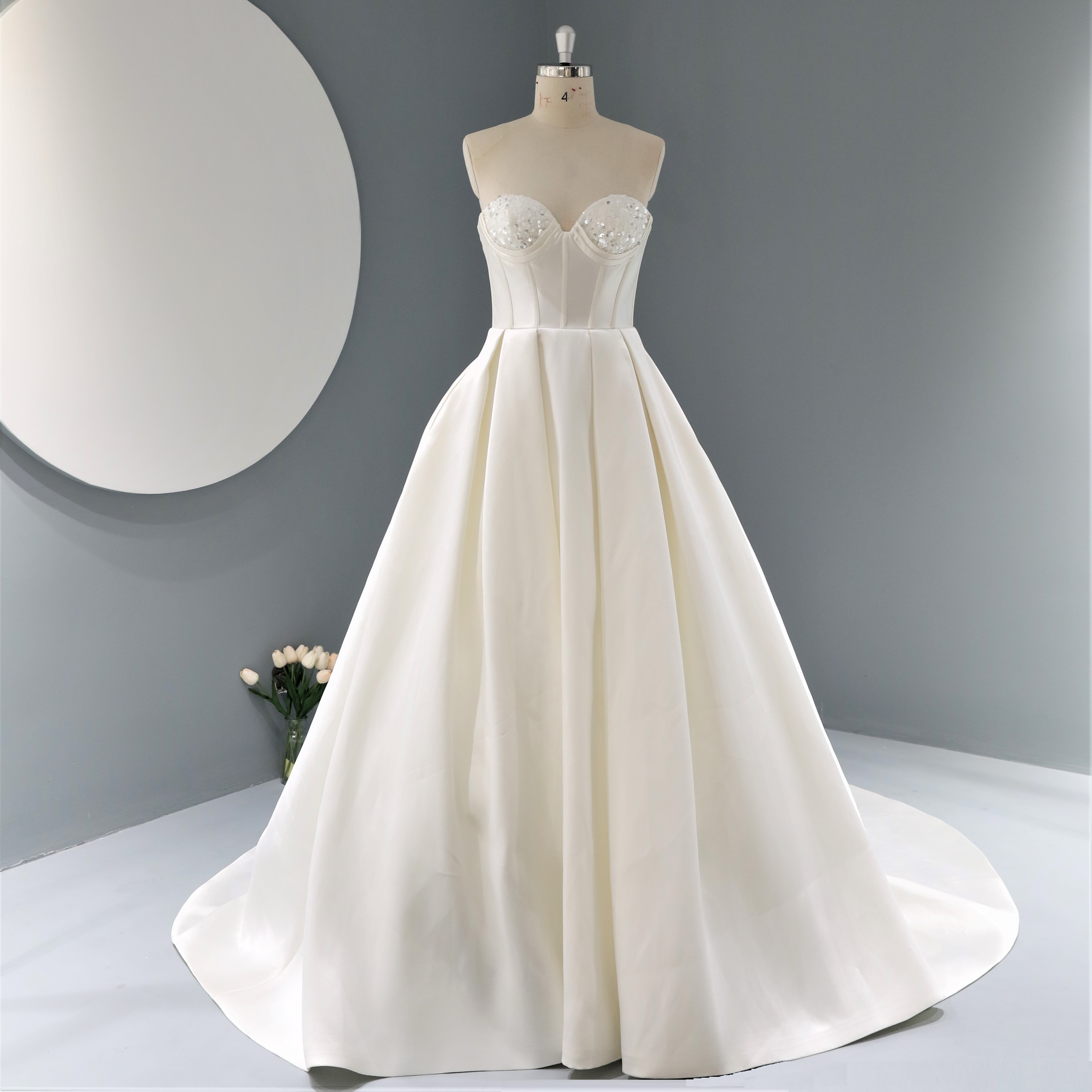 Ivory Taffeta Satin Wedding Dress A-Line Sweetheart Neck Sequins Beading Zipper Button Back Breathable Simple Bridal Gown Pocket| Alibaba.com Ivory Taffeta Satin Wedding Dress A-Line Sweetheart Neck Sequins Beading Zipper Button Back Breathable Simple Bridal Gown Pocket| Alibaba.com