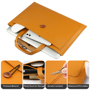 Baixo MOQ PU Vegan Couro 13 <span class=keywords><strong>14</strong></span> 15 Polegada Laptop Sleeve <span class=keywords><strong>Bag</strong></span> Homens Mulheres Envelope Clutch Briefcase Laptop Sleeve <span class=keywords><strong>Bag</strong></span> - Product Image 3