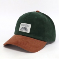 Nouvelle Collection : Casquettes de Baseball 6 Panneaux en Corduroy Bicolore avec Logo Tissé Personnalisé, Style Vintage Sportif Décontracté pour Hommes et Femmes