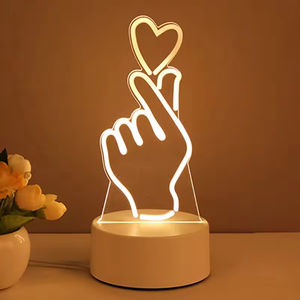 Nueva Lámpara Nocturna LED USB 3D Personalizable, Base de Acrílico Creativa para Mesa o Escritorio, para Habitación Infantil, Material ABS, Enchufe Central - Product Image 4