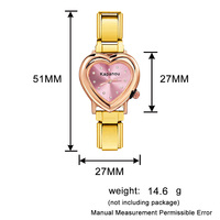 Montre à breloques italienne en forme de cœur pour femme, cadran en strass, montre-bracelet à quartz, bracelet en acier inoxydable, module italien