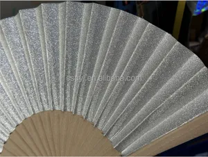 Handheld Fan Folding Fabric Hand Folding Fans Craft Decoration Fan Gift With Drawstring Organza Bags For Men Women Girls