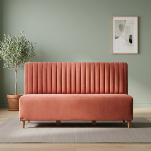 Modern Upholstered Restaurant Booth <b>Bench</b> Solid <b>Wood</b> Frame Cushioned Dining Seating Commercial Cafe Sofa - Product Image 3