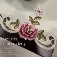 Nouvelle Collection : Nappe Rectangulaire en Tissu Polyester Brodé de Dentelle Florale pour Salle à Manger et Décoration Intérieure
