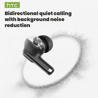 Écouteurs sans fil TWS HTC NE60 AI Translator, écouteurs intra-auriculaires sportifs avec amélioration des basses, annulation du bruit ambiant ANC