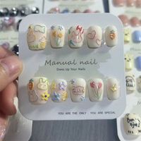 Vente chaude personnalisé presse sur les ongles cartes d'affichage carte d'emballage en papier pour ongles artificiels bijoux soins produit instructions carte