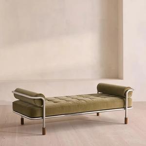 Banco <span class=keywords><strong>de</strong></span> Noche <span class=keywords><strong>de</strong></span> Acero Inoxidable <span class=keywords><strong>de</strong></span> Estilo Retro Francés, Banco <span class=keywords><strong>de</strong></span> Ocio Moderno y Sencillo con Tela <span class=keywords><strong>de</strong></span> Terciopelo, Muebles para el <span class=keywords><strong>Hogar</strong></span>, Sala <span class=keywords><strong>de</strong></span> Estar y Apartamento - Product Image 1