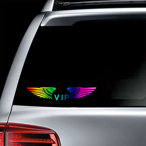 Pegatinas y Calcomanías Personalizadas con Logotipo, Impermeables, Autoadhesivas, Coloridas, con Diseño de Alas de Ángel, Material PET, Protectoras para Ventanas de Automóviles - Product Image 1