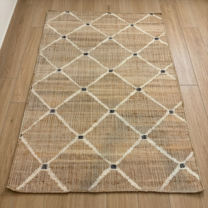 Handmade Jute <b>Rug</b> Diamond Pattern | Natural Fiber <b>Boho</b> Rectangle Area <b>Rug</b> | Eco Friendly Rustic Carpet Low Pile Thin Commercial - Product Image 3