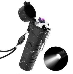 Водонепроницаемая электрическая USB-зажигалка с двойной дугой и фонариком для кемпинга - Product Image 5