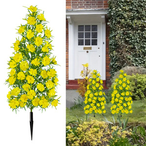 Árbol Artificial Realista de Arborvitae, Topiario Cónico de Cedro con Flores Amarillas y Estaca para el Suelo, para Decoración de Entradas y Caminos - Product Image 1