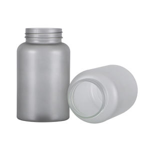 Proveedor de confianza Contenedor de medicina PET 6,8 oz Textura de glaseado gris Acabado mate transparente Boca ancha de 40mm - Product Image 2