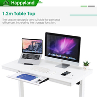 Bureau de travail électrique réglable en hauteur ergonomique à moteur unique sans balais, bureau debout réglable, table d'ordinateur réglable