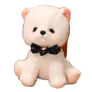 Penjualan pabrik 22cm bantal tidur mewah anjing cantik lembut boneka hewan boneka boneka Pomeranian mainan mewah hadiah ulang tahun