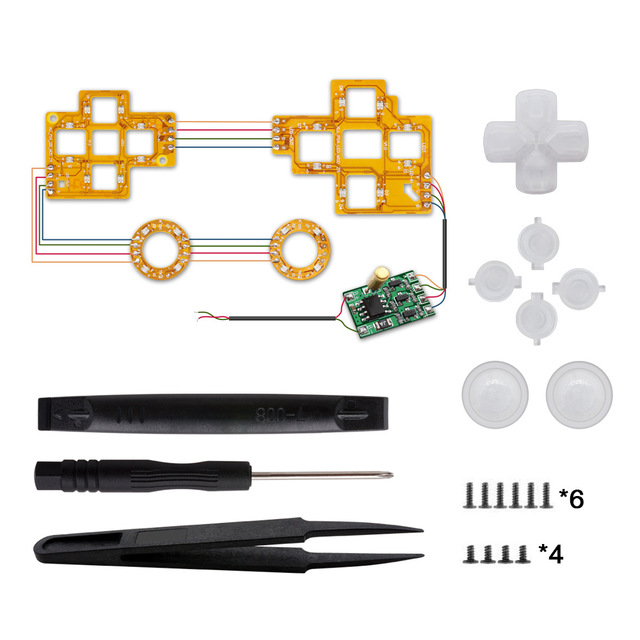 NSLikey DIY Colorful LED Light Board for PS4 Controller LED Kit With ABXY Buttons