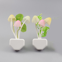 W121 OEM Lampe murale LED design en forme de fleur et de feuille, avec capteur crépusculaire, mini prise pour chambre à coucher